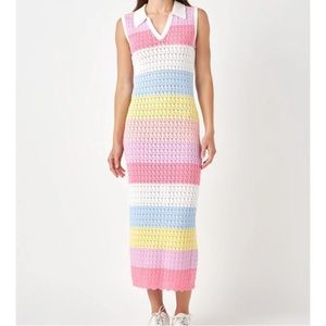 English Factory Pastel Maxi Dress - Size Small - Worn One
